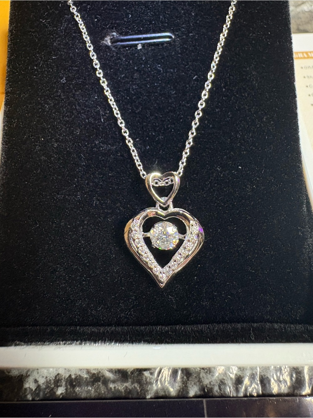Moissanite Heart Necklace 16 to 18 inches adjustable